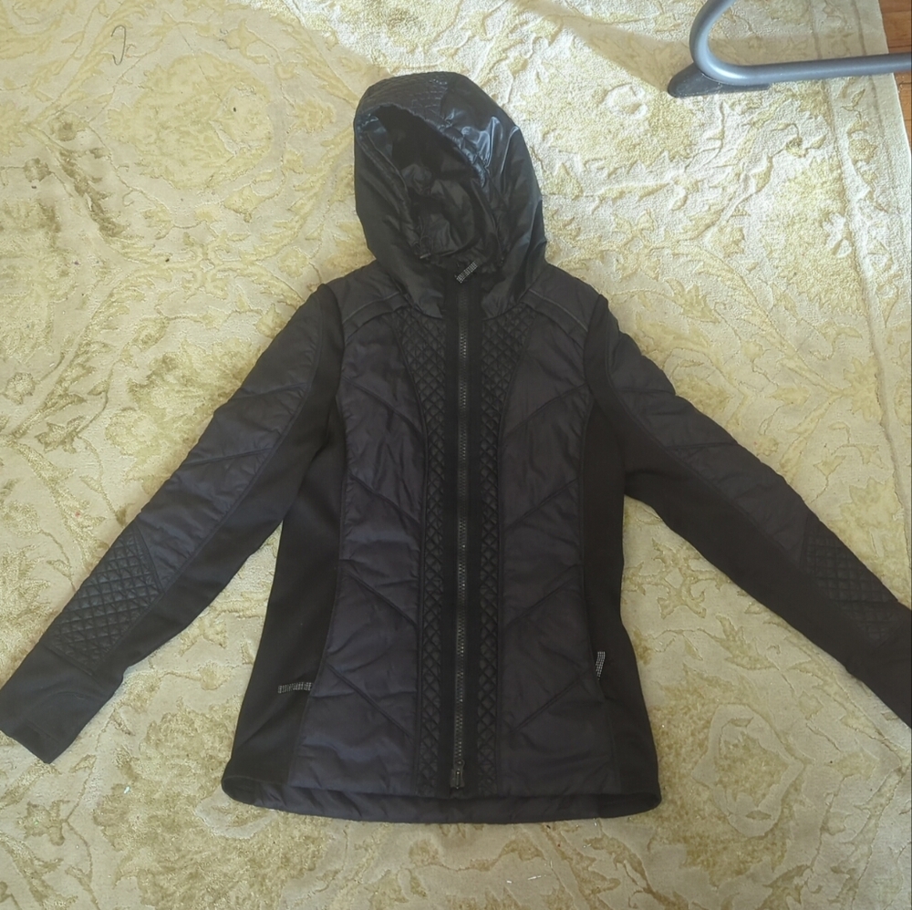 Athleta Rock Ridge Coat Puffer Jacket Women PS PRIMALOFT Quilted Thumb Hole Hood